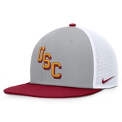 USC Trojans Nike Gray Diagonal Stuctured Mesh Back Flatbill Snapback Hat